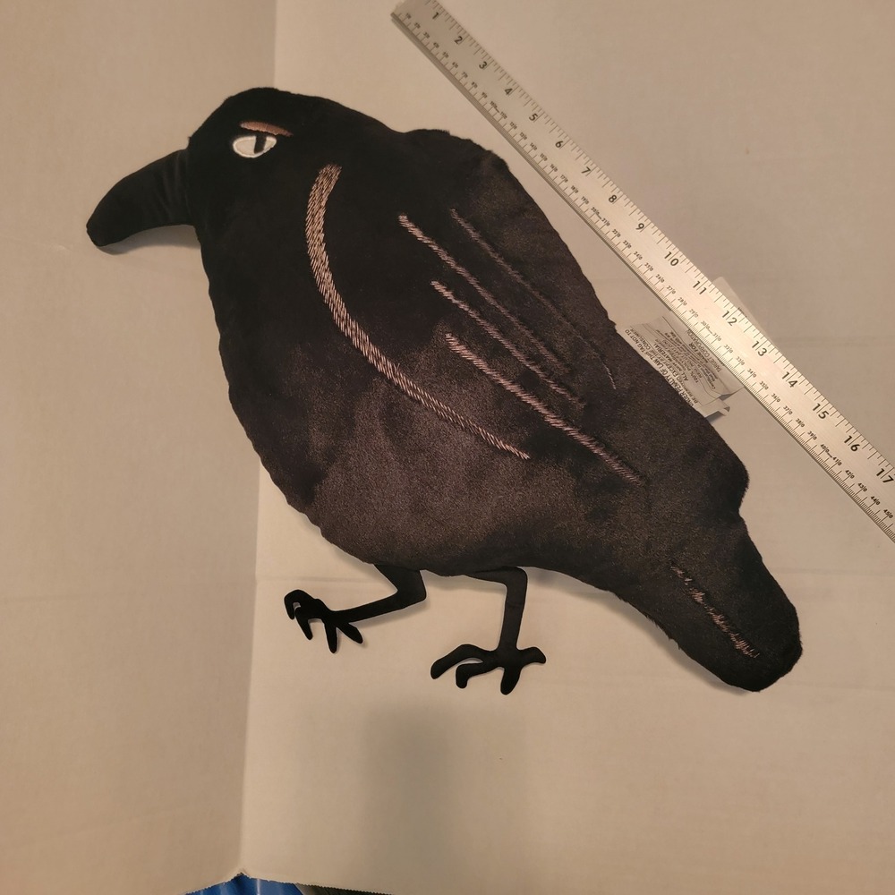 New Hyde & EEK Raven Halloween Bird Throw Pillow Plush Target Gothic Decor Black